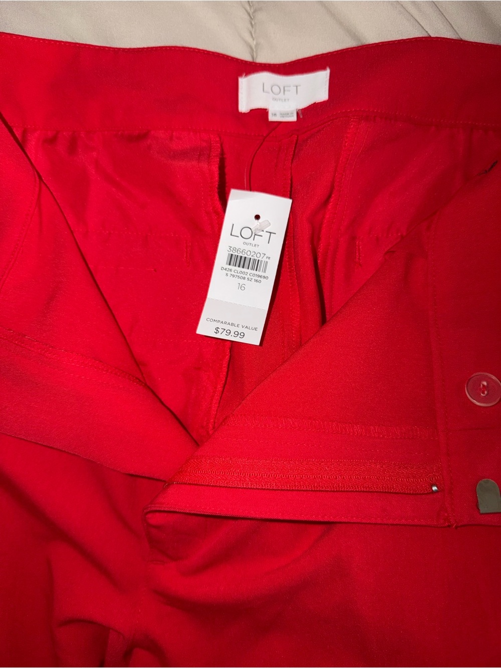 LOFT Bright Red Women’s Ankle Pants